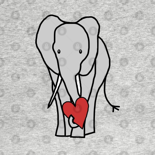 Big Elephant with Love Heart on Valentines Day Graphic by ellenhenryart